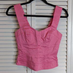 FRENCH CONNECTION Pink Zip Bustier Top - US 0